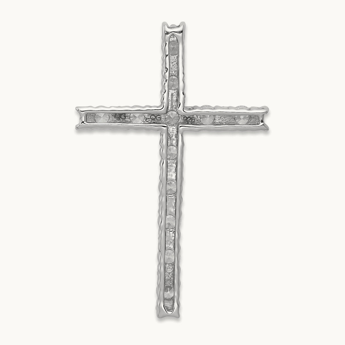 Cross Chain Slide Pendant, 0.50-1.00 ct tw Lab-Grown Diamond — 1/2 ct, 14K White Gold