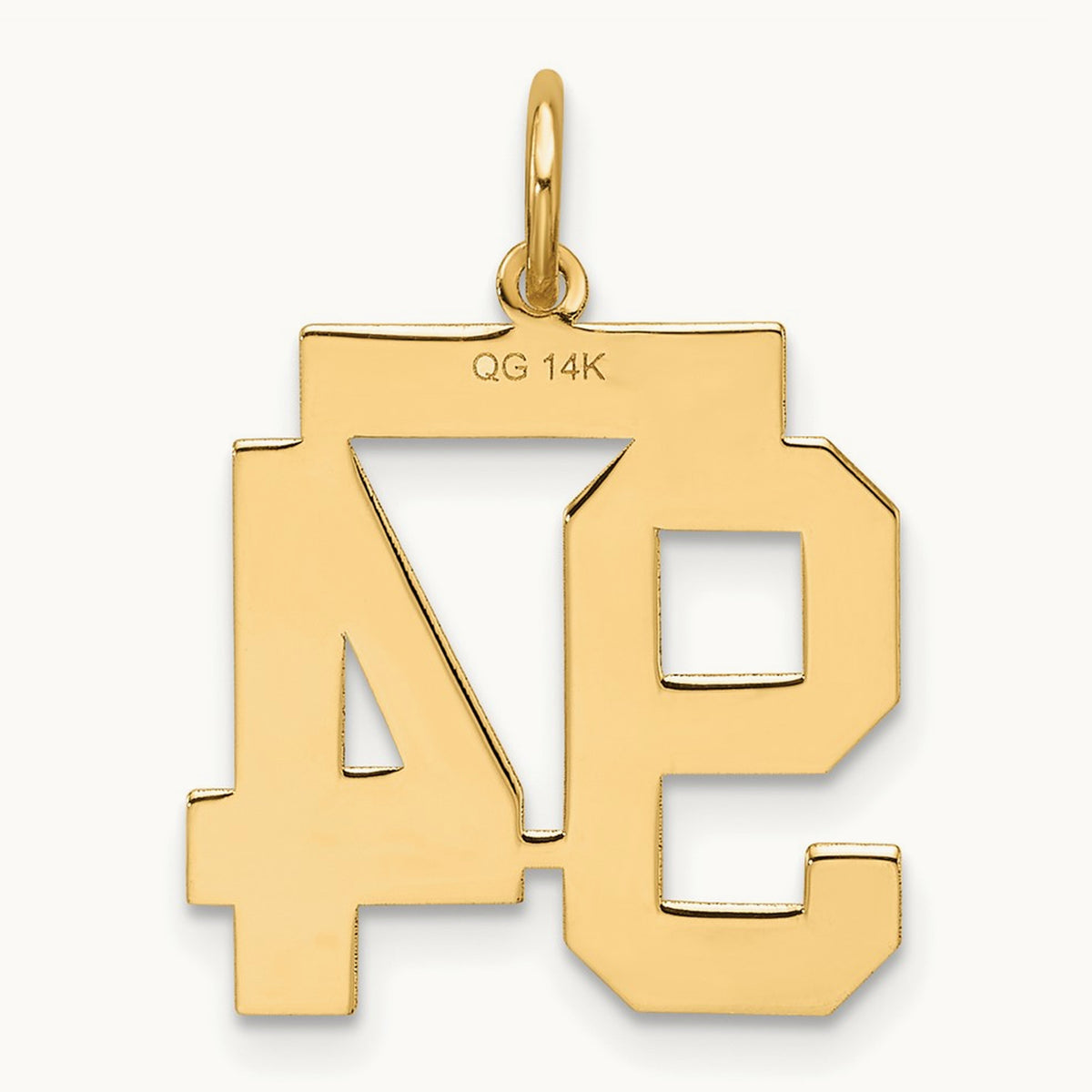 Medium Satin Number 94 Charm, 14K