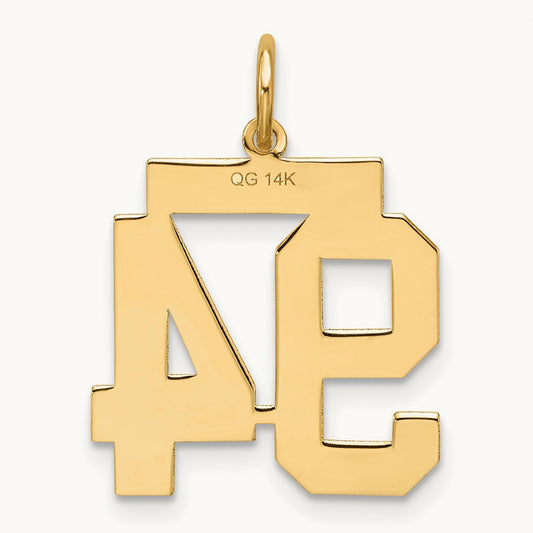 Medium Satin Number 94 Charm, 14K