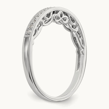 Round Diamond Wedding Band, 14K White Gold