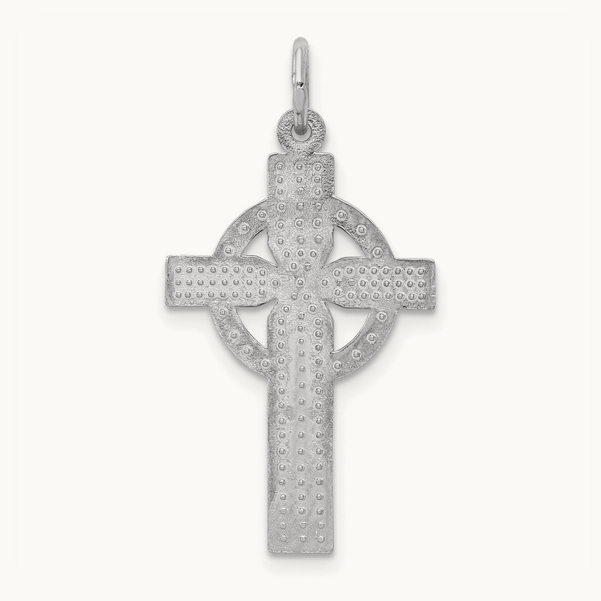 Celtic Cross Charm — 14K White Gold, 29mm