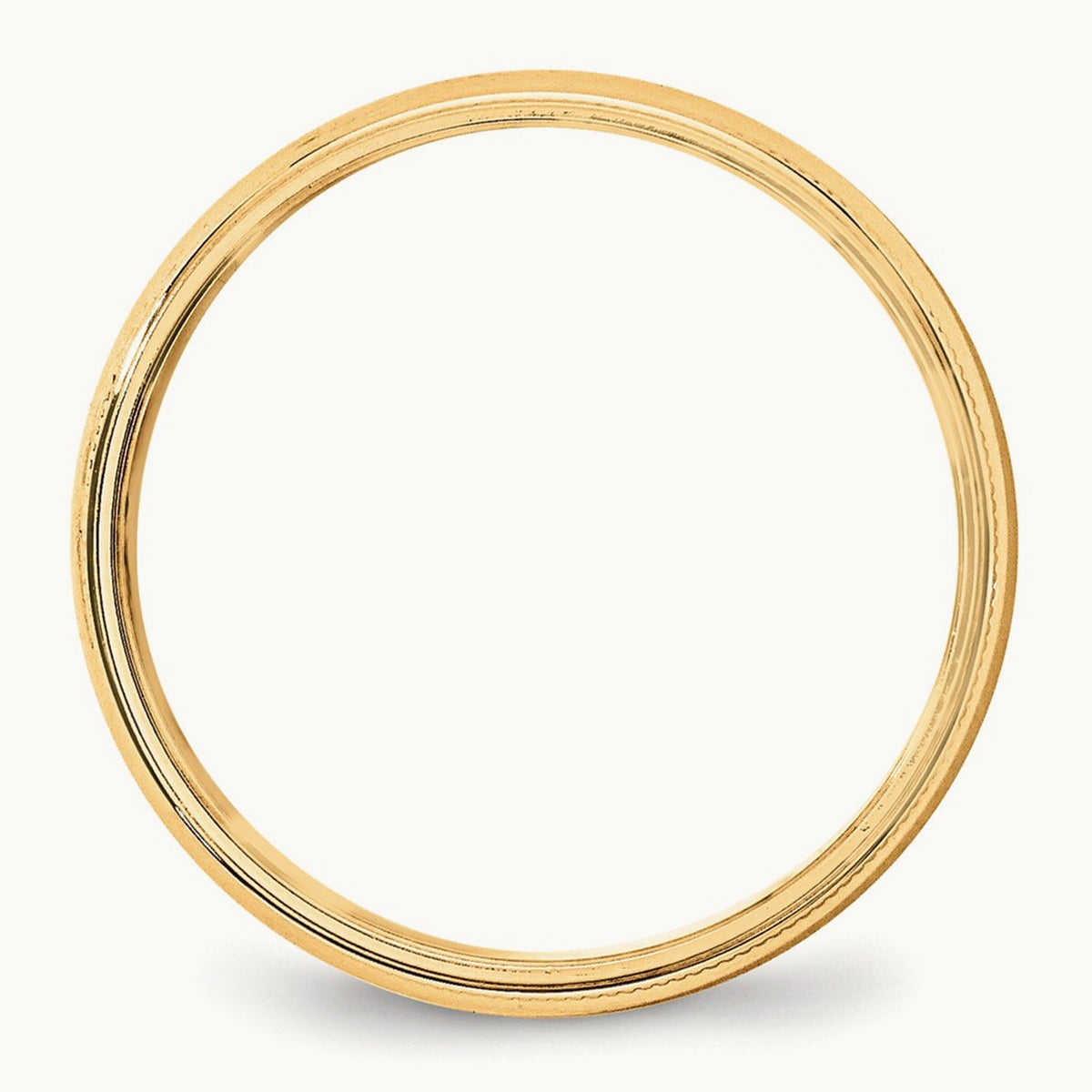 Lightweight Milgrain Half Round Band, 5mm, 10K Yellow Gold