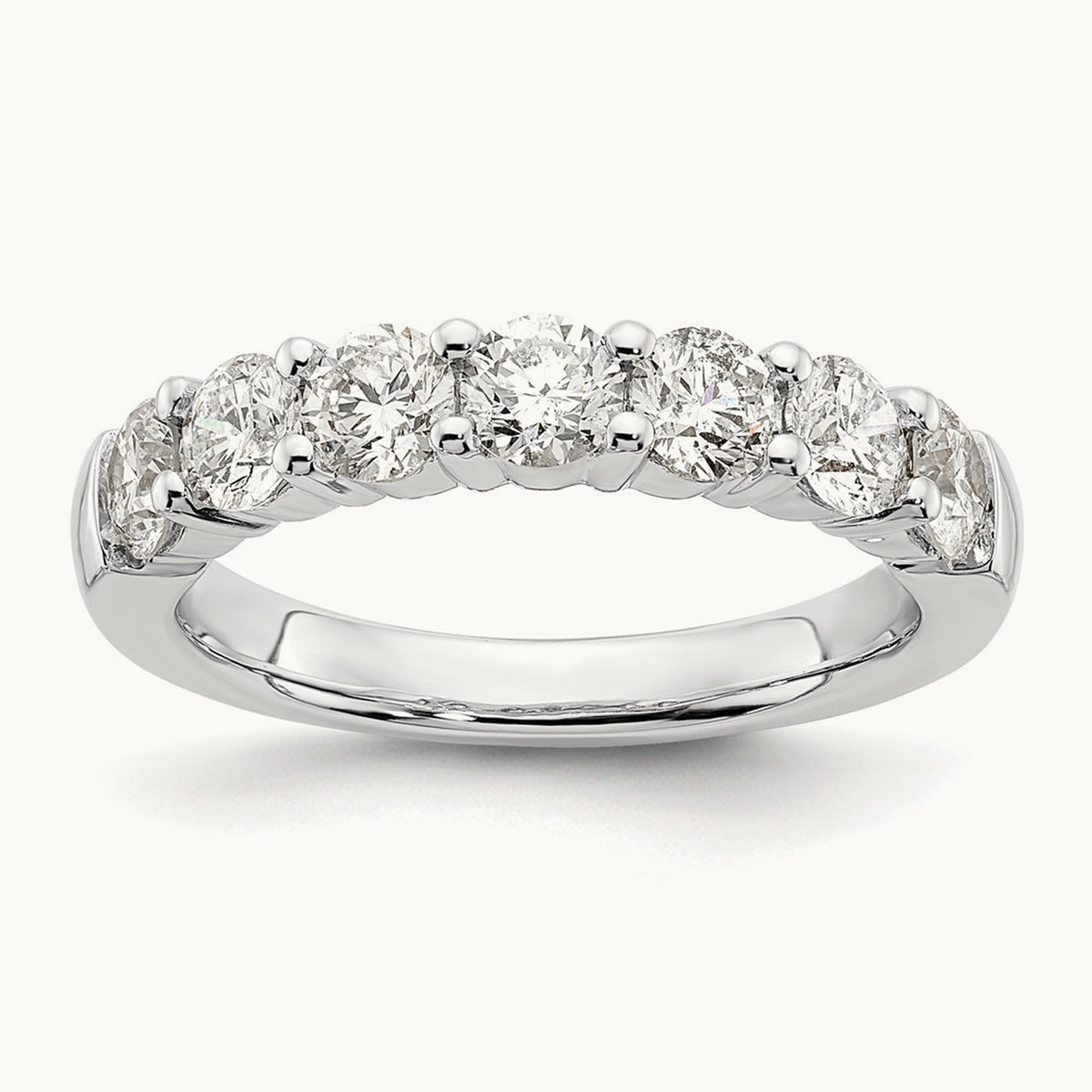 7-Stone Diamond Band — 14K White Gold, 1.596 ct, 7