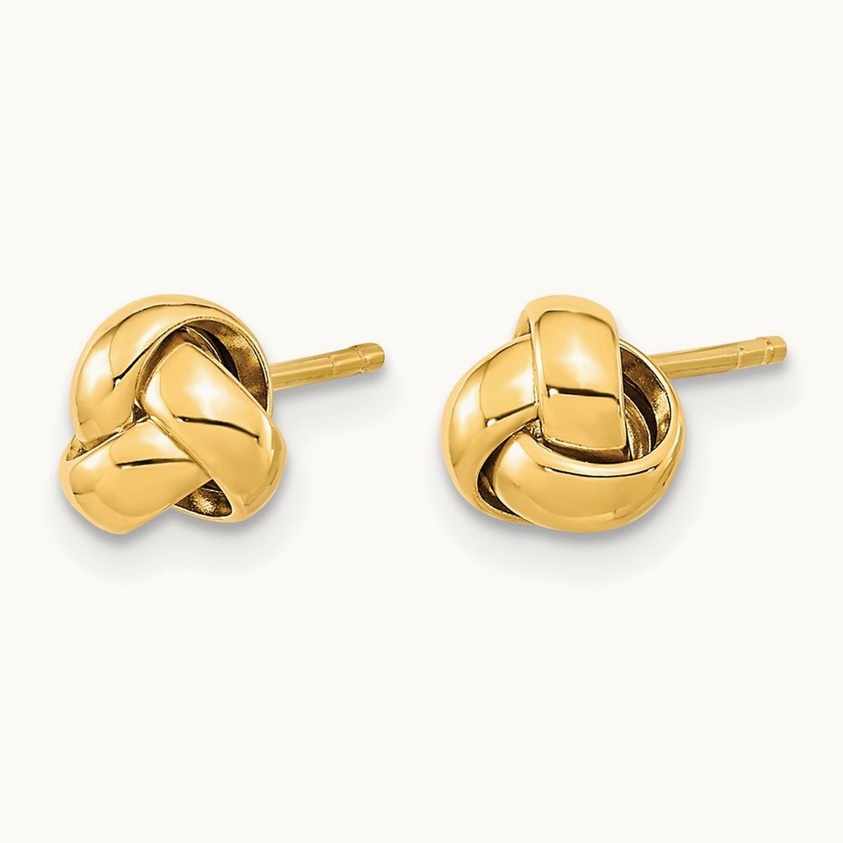 Polished Love Knot Post Earrings — 14K Yellow Gold, 6.2mm