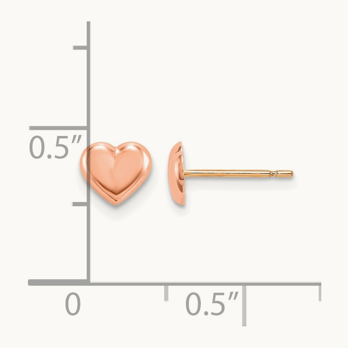 Madi K Rose Gold Heart Post Earrings, 14K