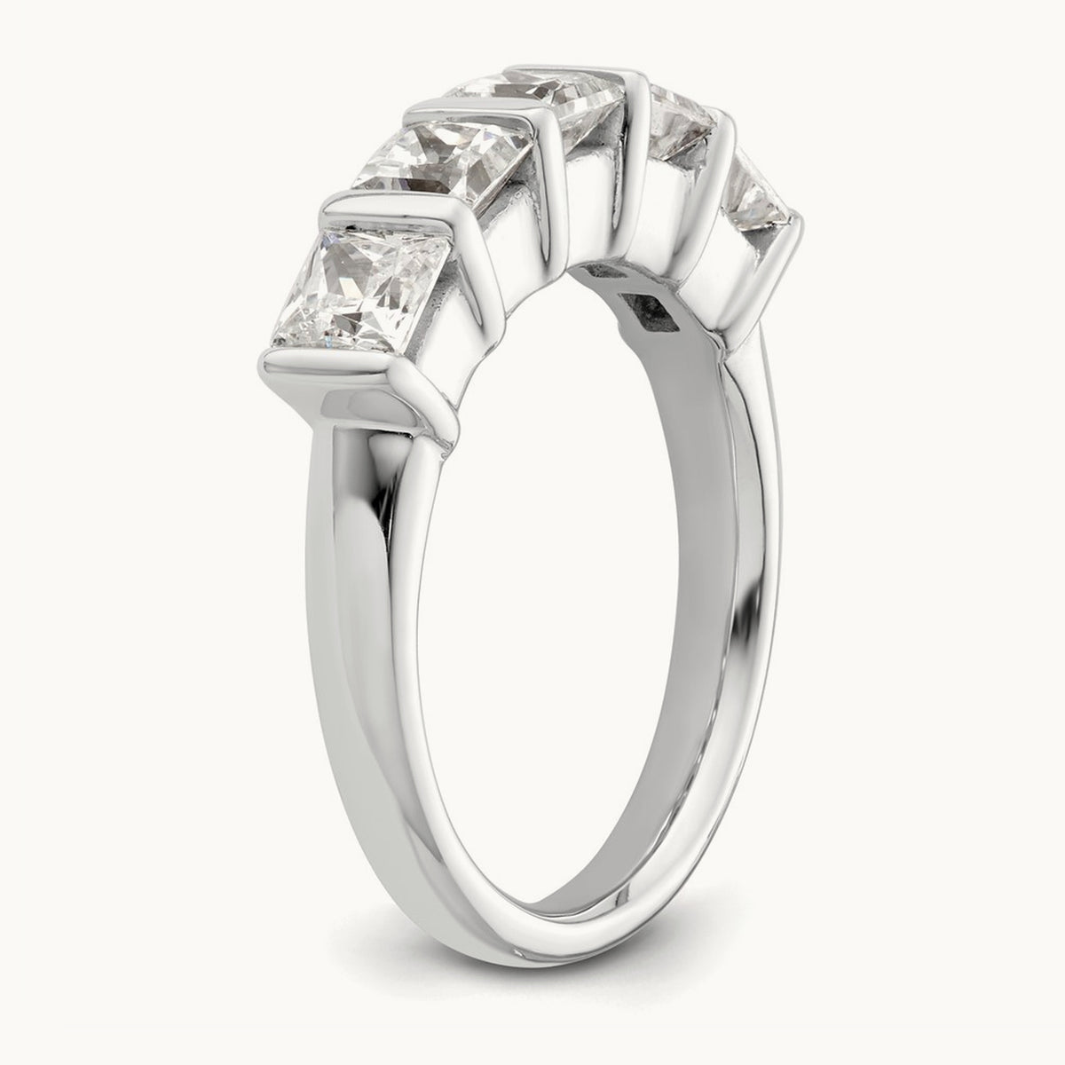 Bar-Set Princess-Cut 5-Stone Band — 1 1/2 ct, 7