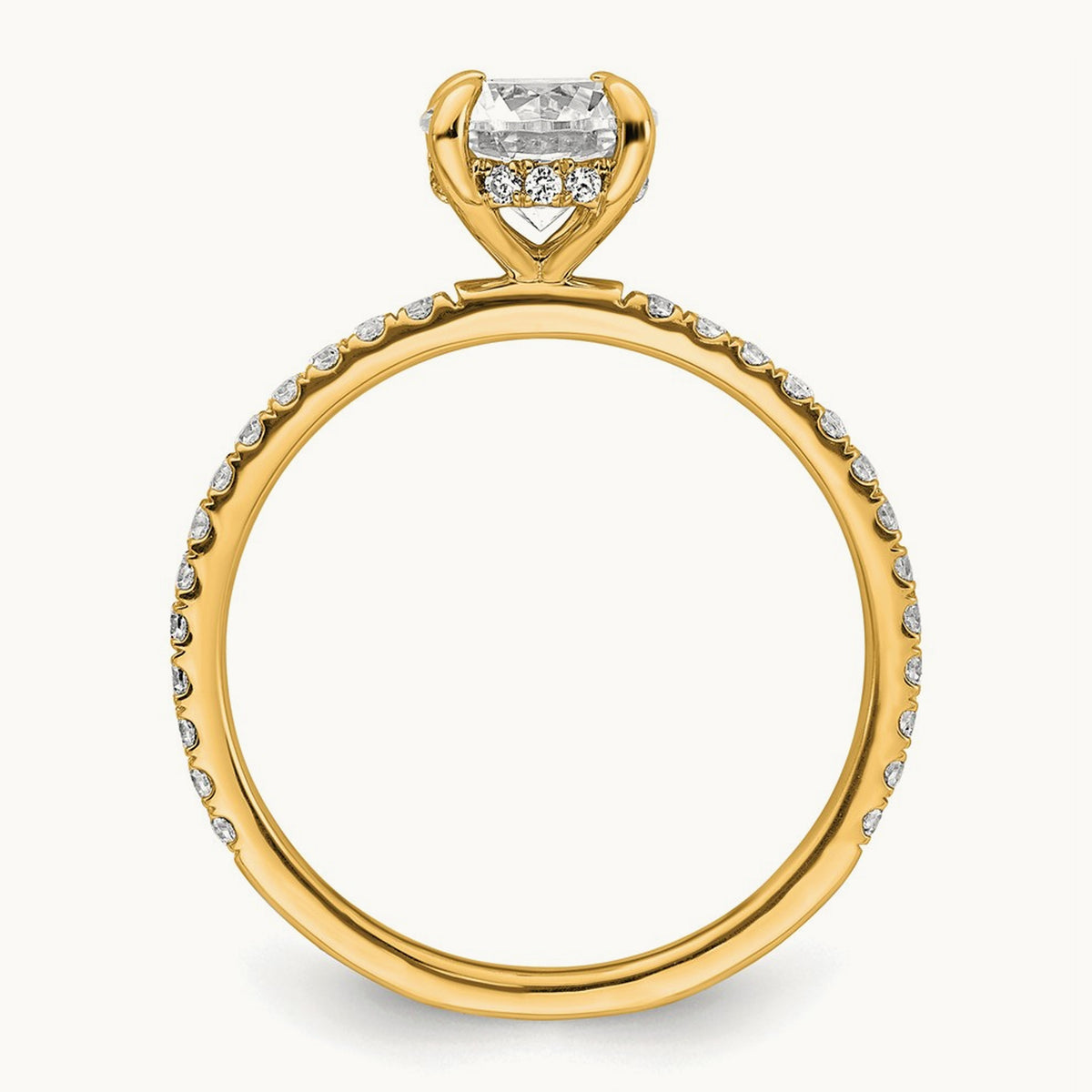 Round Solitaire Engagement Ring, 1.25-3.50 ct tw Lab-Grown Diamond — 14K Yellow Gold
