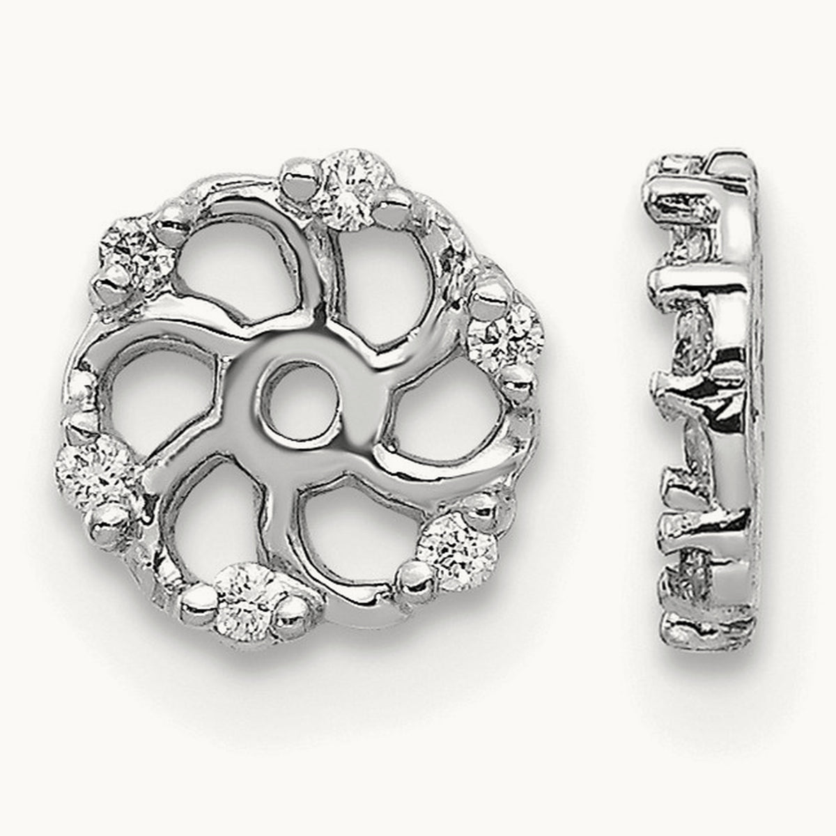 AA Diamond Earring Jacket, 14K White Gold