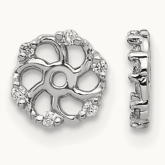 AA Diamond Earring Jacket, 14K White Gold