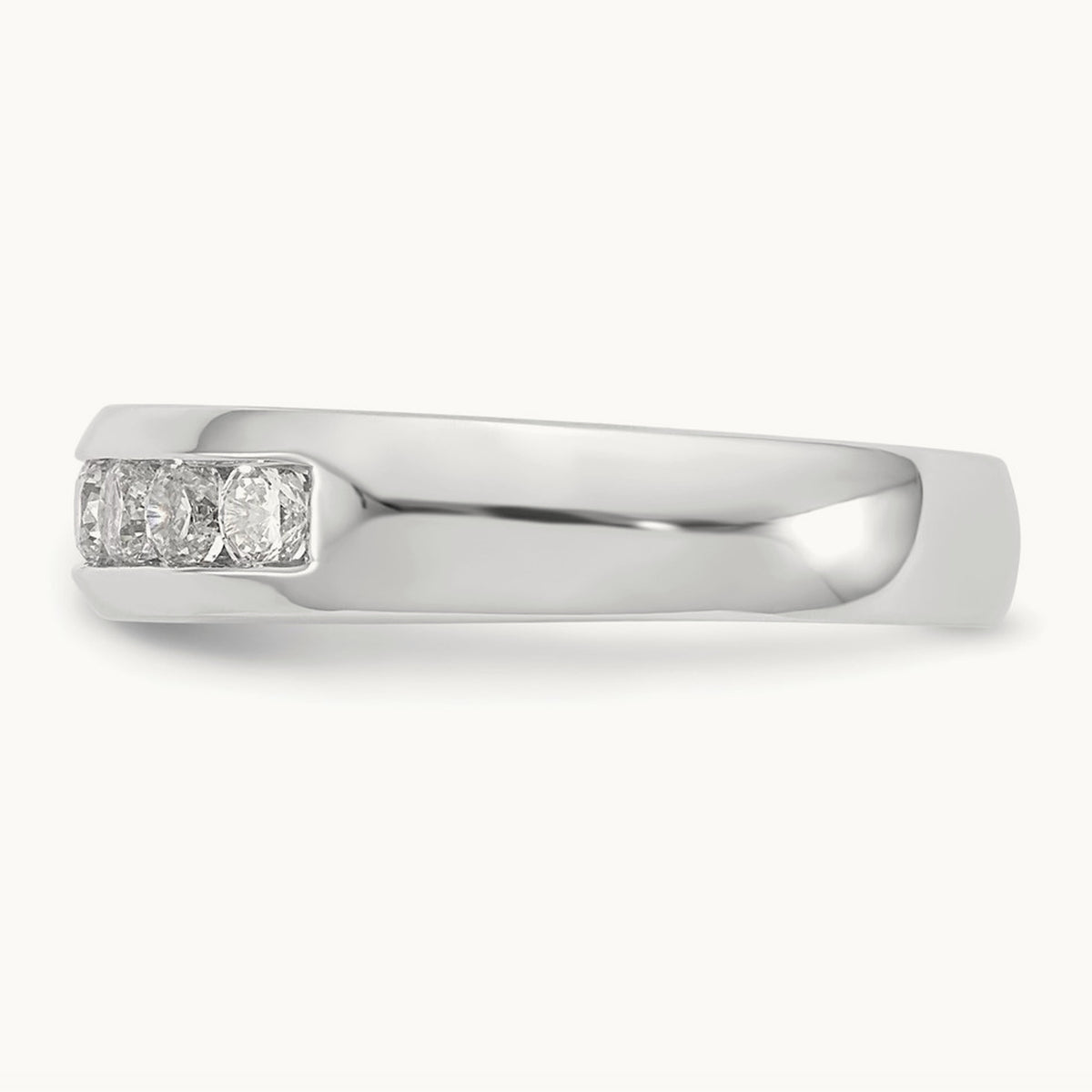 7-Stone Diamond Channel Band, 14K White Gold