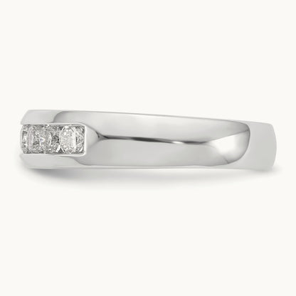 7-Stone Diamond Channel Band, 14K White Gold