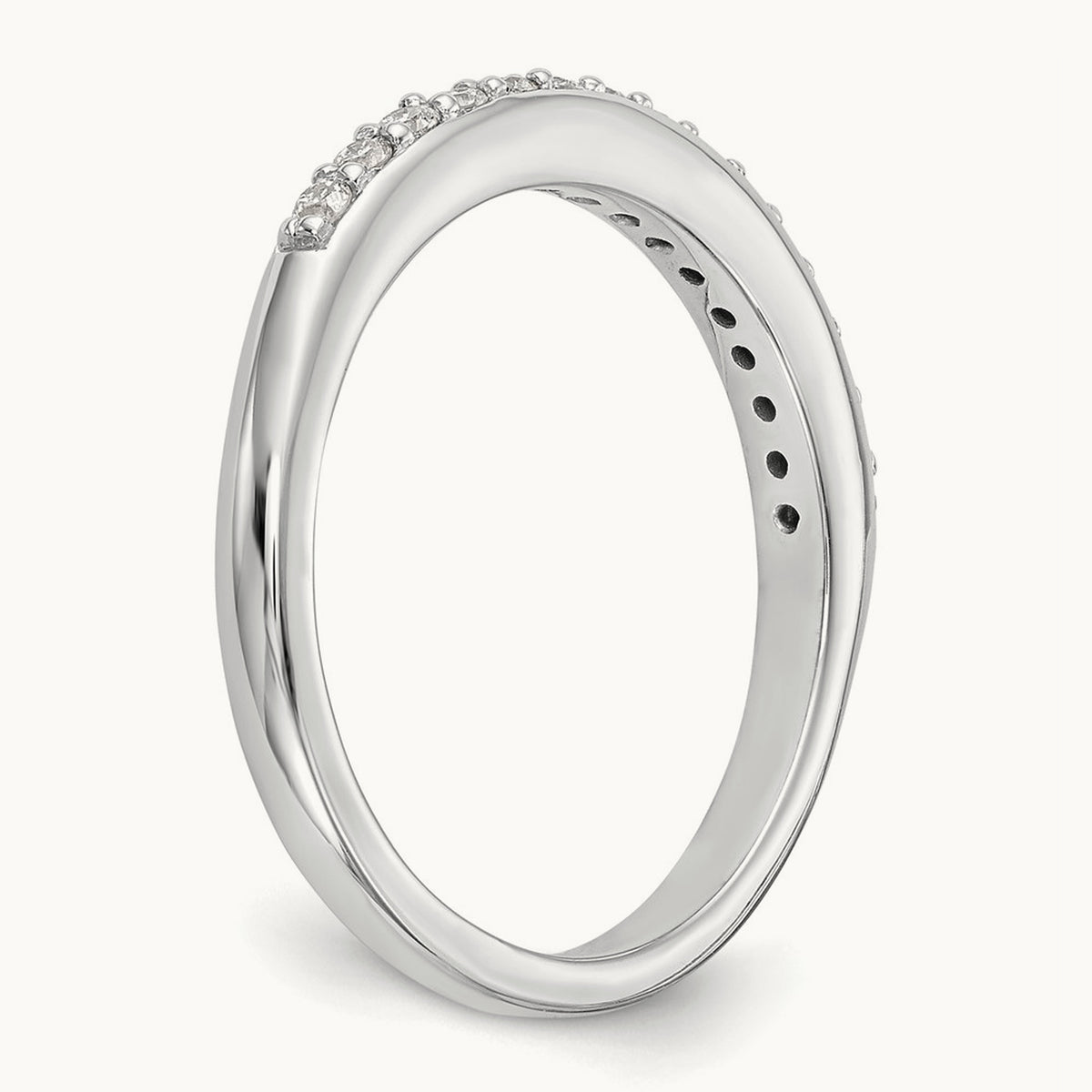 Wedding Band, 0.25 ct tw Lab-Grown Diamond — 14K White Gold