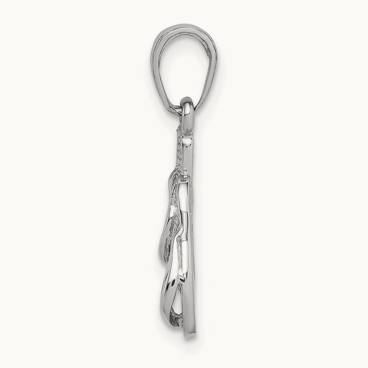 3D Flip Flops Pendant — 14K White Gold
