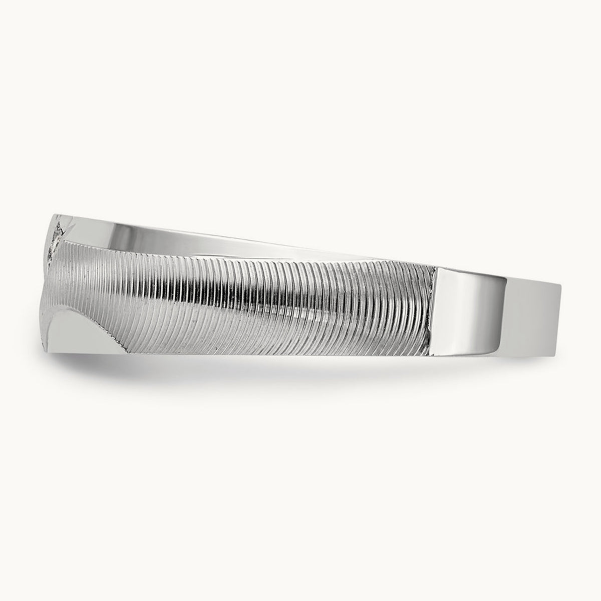 AA Quality Trio Mens Complete Wedding Band, 14K White Gold