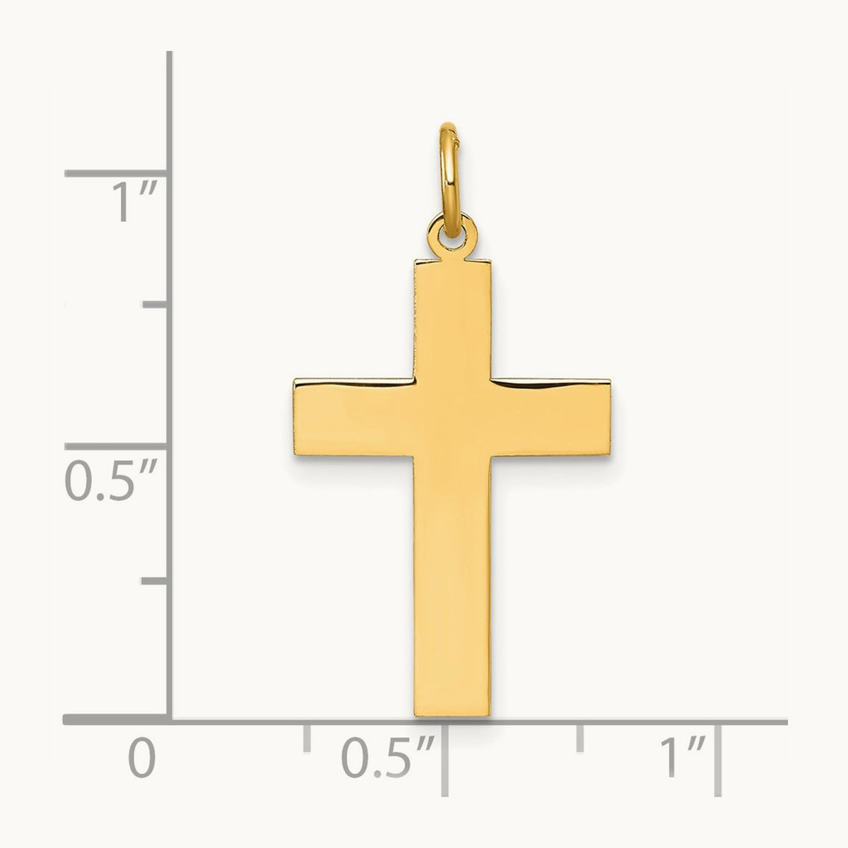 Polished Cross Pendant, 14K