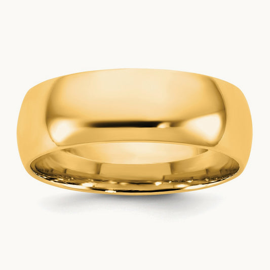 Lightweight Comfort Fit Band, 6.5mm, 10K Yellow Gold