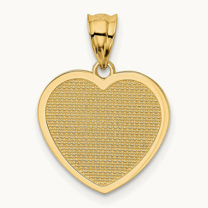 Polished Te Amo Heart Pendant, 14K