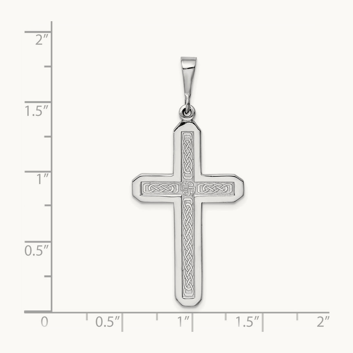 Cross Pendant, 14K White Gold