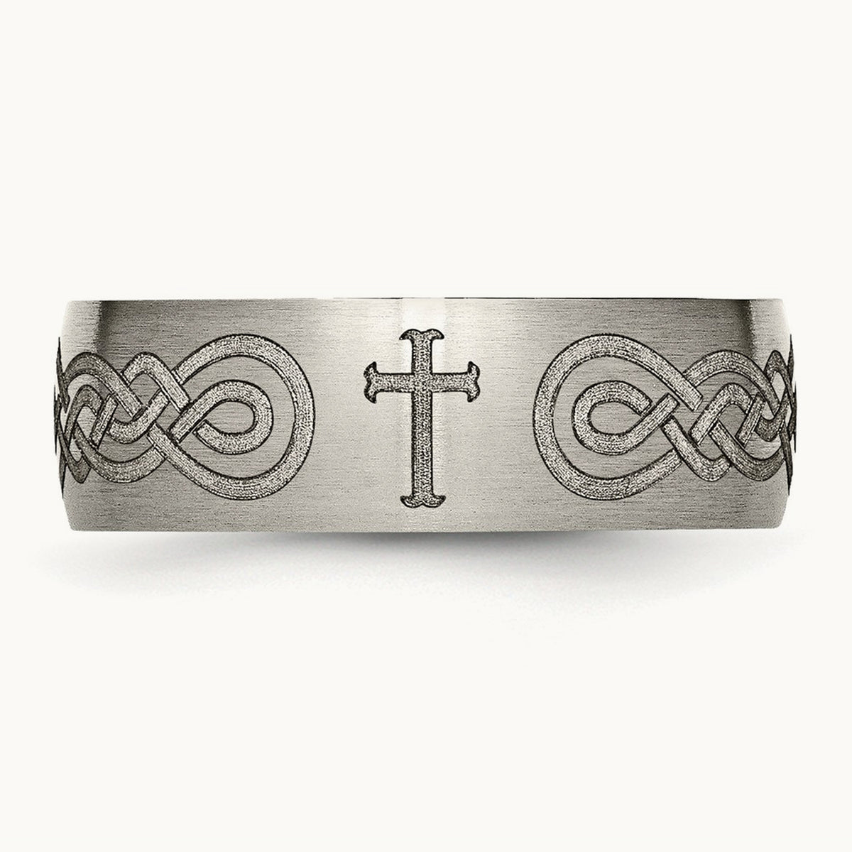 Brushed Cross Laser Design Band — photo set (2)