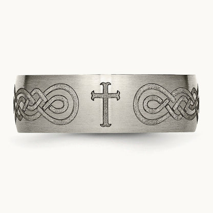 Brushed Cross Laser Design Band — photo set