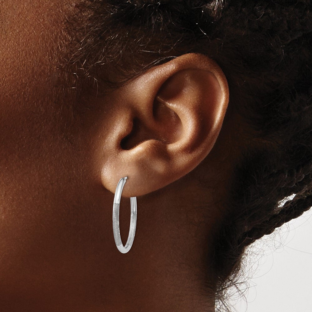 Diamond-cut Endless Hoop Earrings — 20mm, 2mm