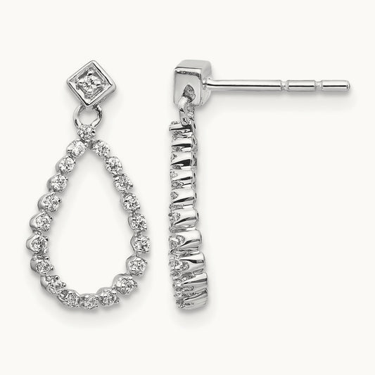 Dangle Teardrop Post Earrings, 0.25 ct tw Lab-Grown Diamond
