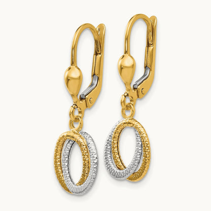 Textured and Polished Dangle Leverback Earrings — photo set