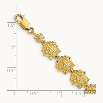 Scallop Shell Bracelet, 14K