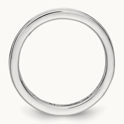 Polished 3ct Princess Channel Set Diamond Eternity Band, 14K Gold in 14K White Gold