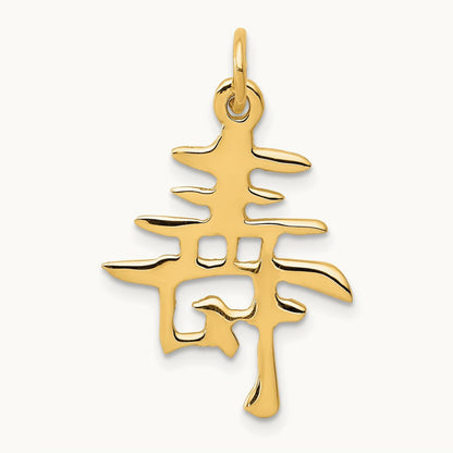 Solid Polished Chinese Long Life Charm — photo set