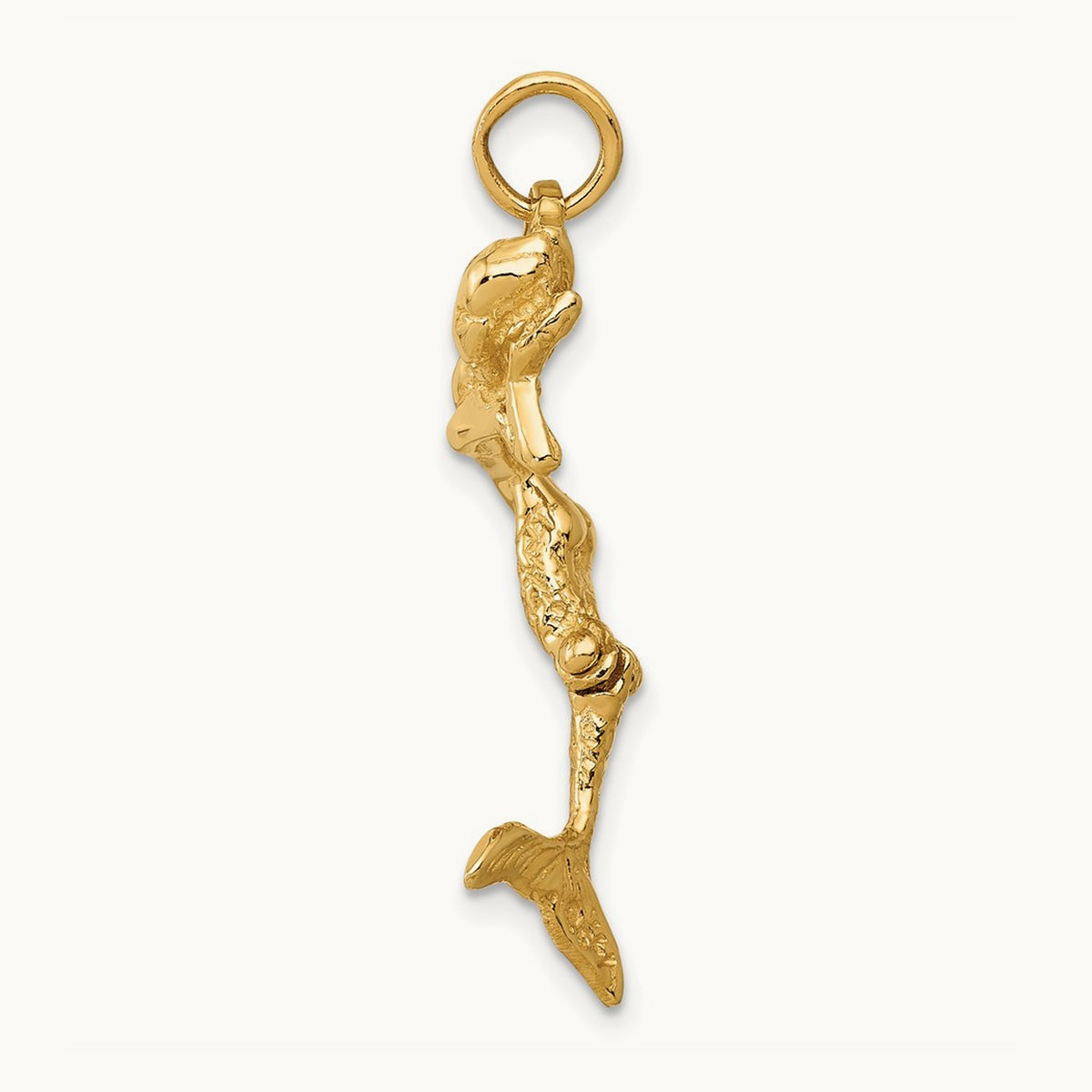 3D Mermaid Charm, 14K