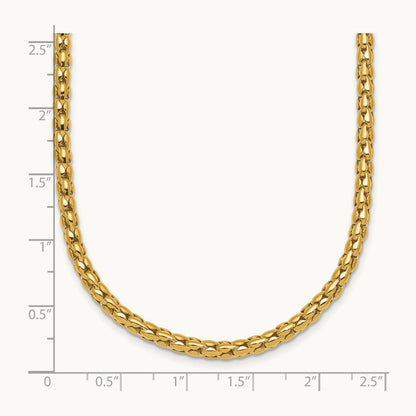 Polished Fancy Necklace, 3.5mm, 14K