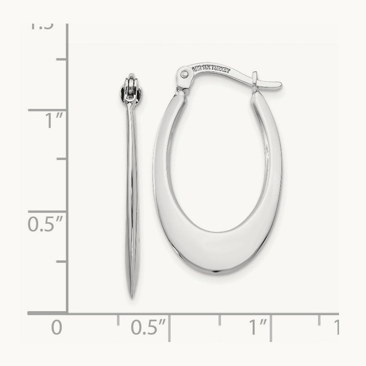 Polished Hoop Earrings, 14K White Gold