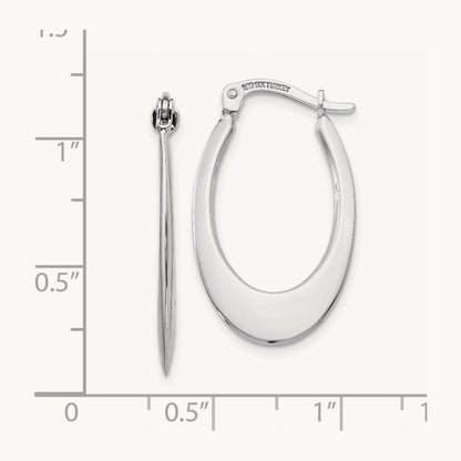 Polished Hoop Earrings, 14K White Gold
