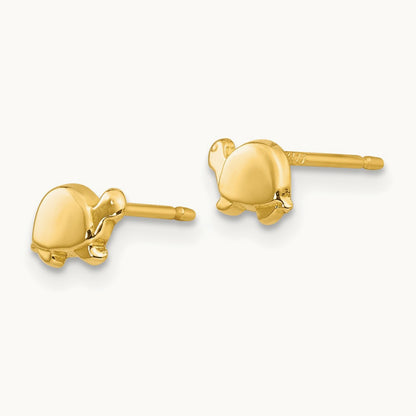 Mini Turtle Earrings, 14K