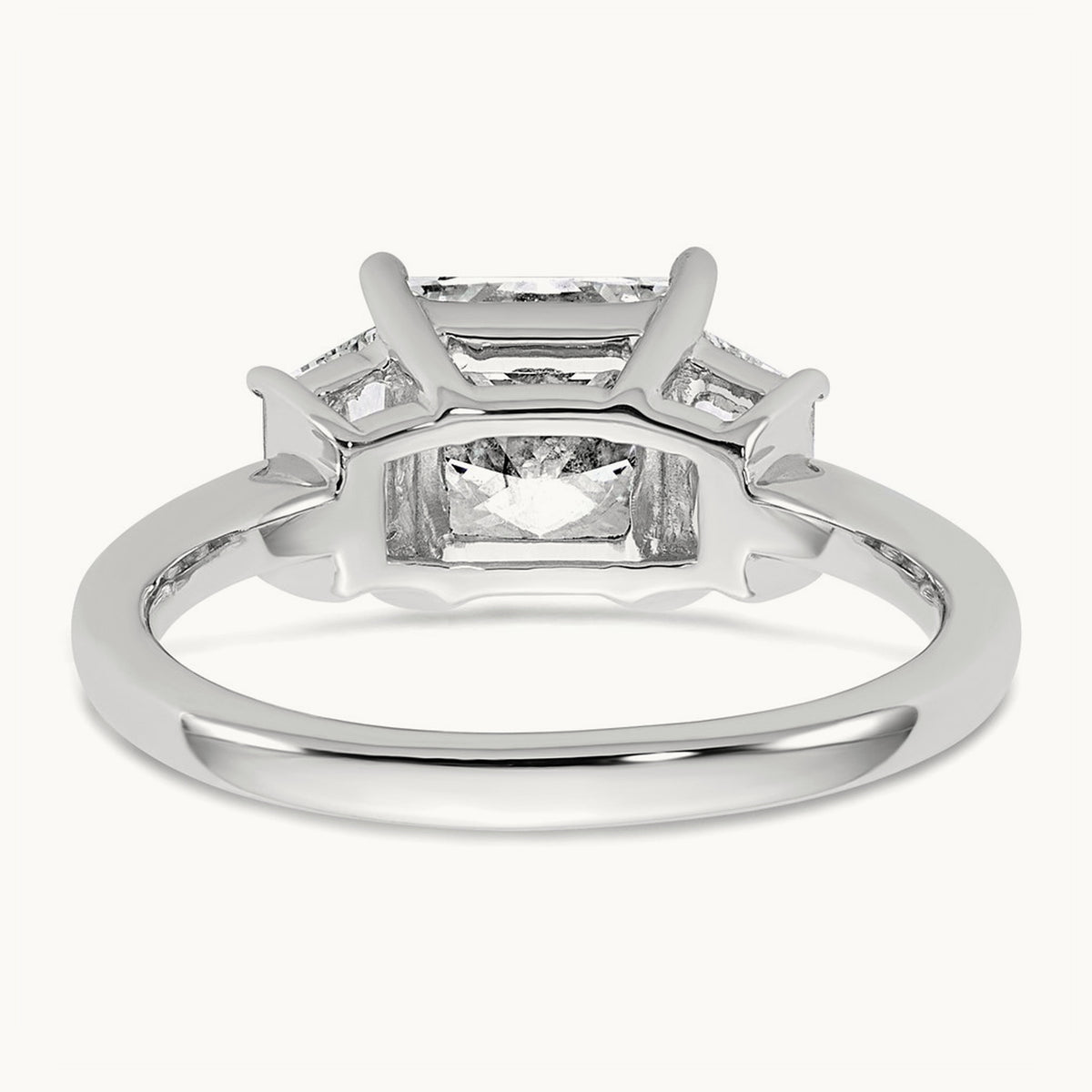 Princess & Trapezoid Engagement Ring, 1.25-4.00 ct tw Lab-Grown Diamond — 2 3/4 ct, 14K White Gold