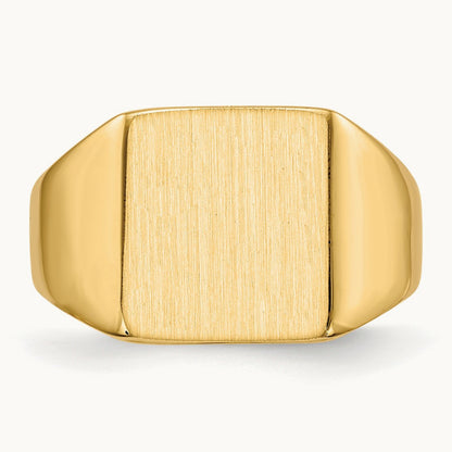 11.0x11. Closed Back Signet Ring, 5mm, 14K