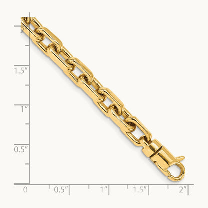 Hand-polished Fancy Link Bracelet, 7mm, 14K