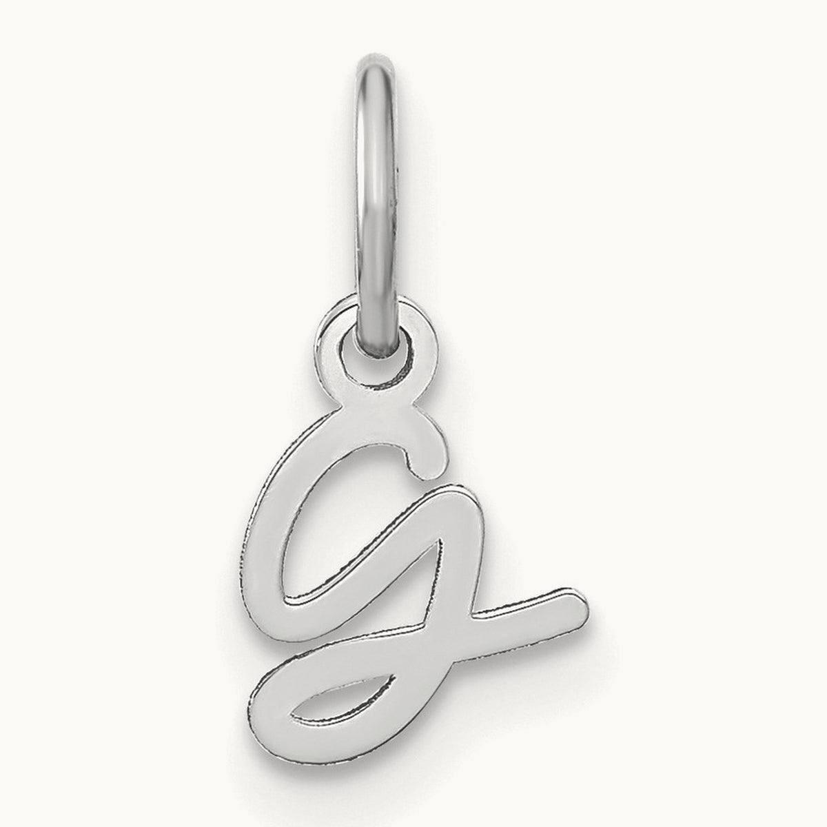Upper case Initial Charm — 14K White Gold, G