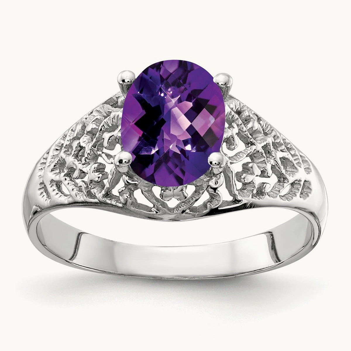Oval Amethyst Checker ring — photo set