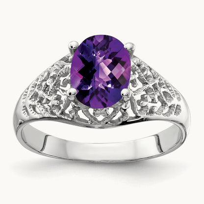 Oval Amethyst Checker ring — photo set