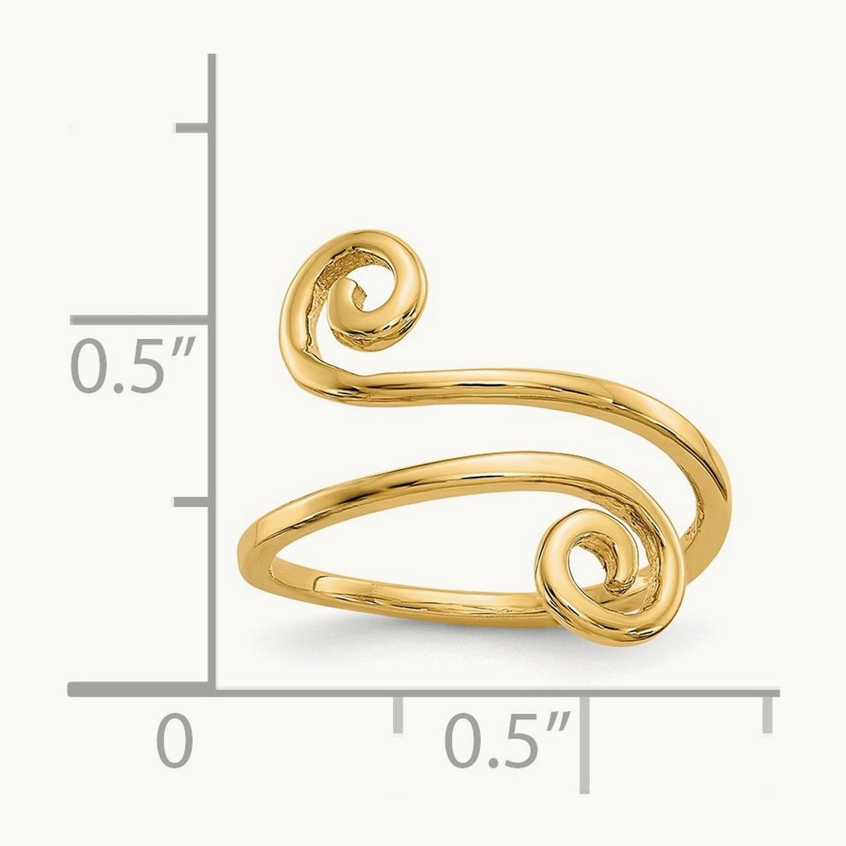 Swirl Toe Ring, 14K