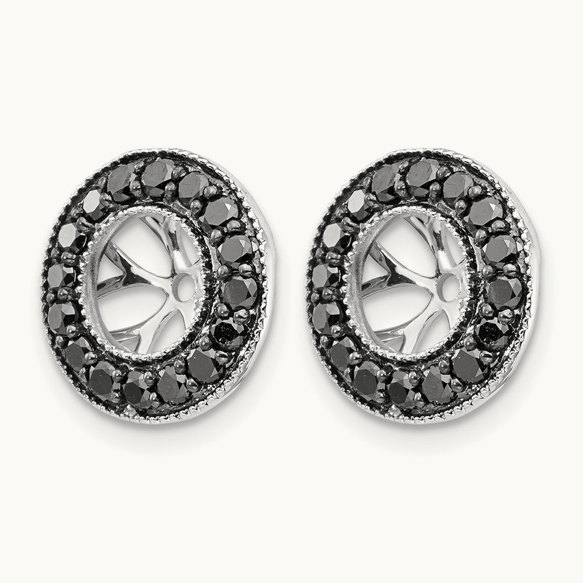 Black Diamond Earring Jackets — 12mm, 0.64 ct