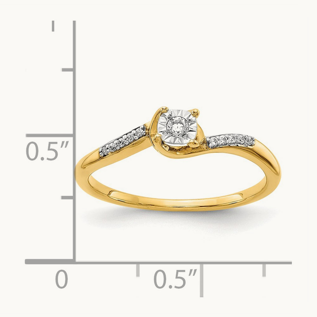 Diamond Bypass Ring — 14K Yellow Gold