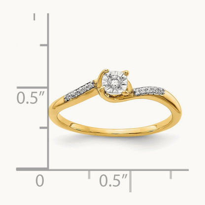 Diamond Bypass Ring — 14K Yellow Gold