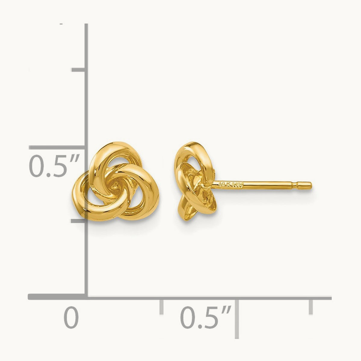 Trinity Knot Earrings — 14K Yellow Gold
