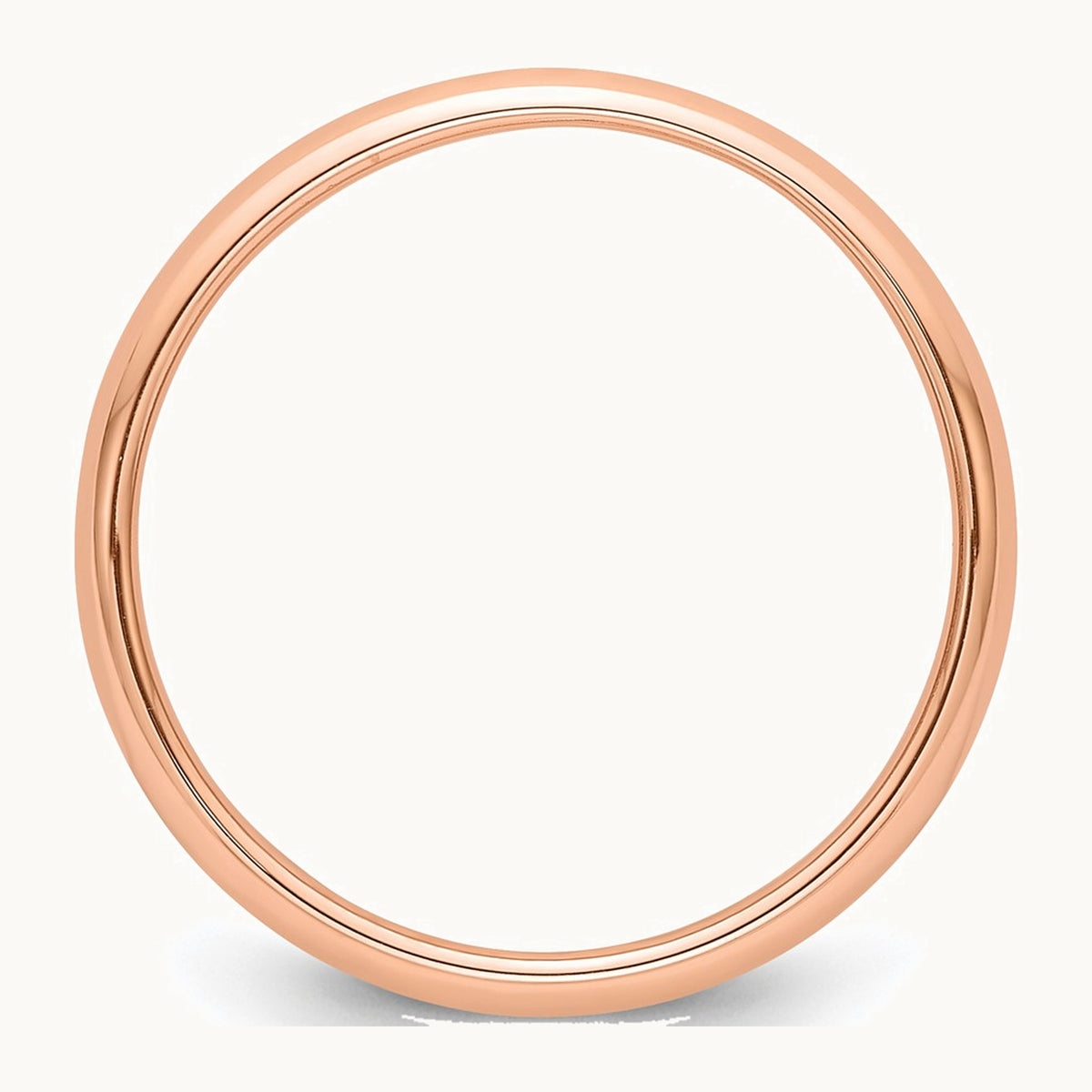 14K Rose Gold 3mm Half-Round Wedding Band