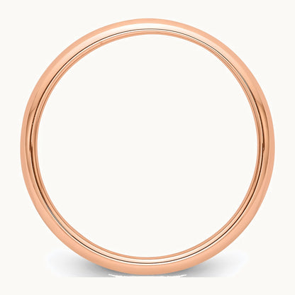 14K Rose Gold 3mm Half-Round Wedding Band