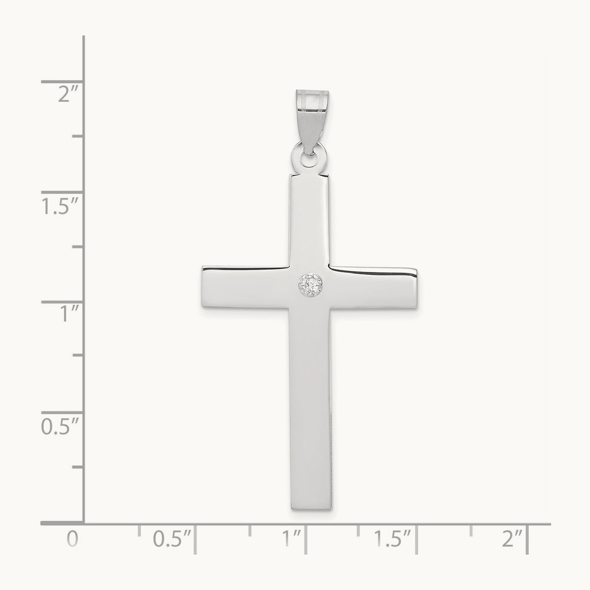 .03ct. Diamond Cross Pendant, 14K White Gold