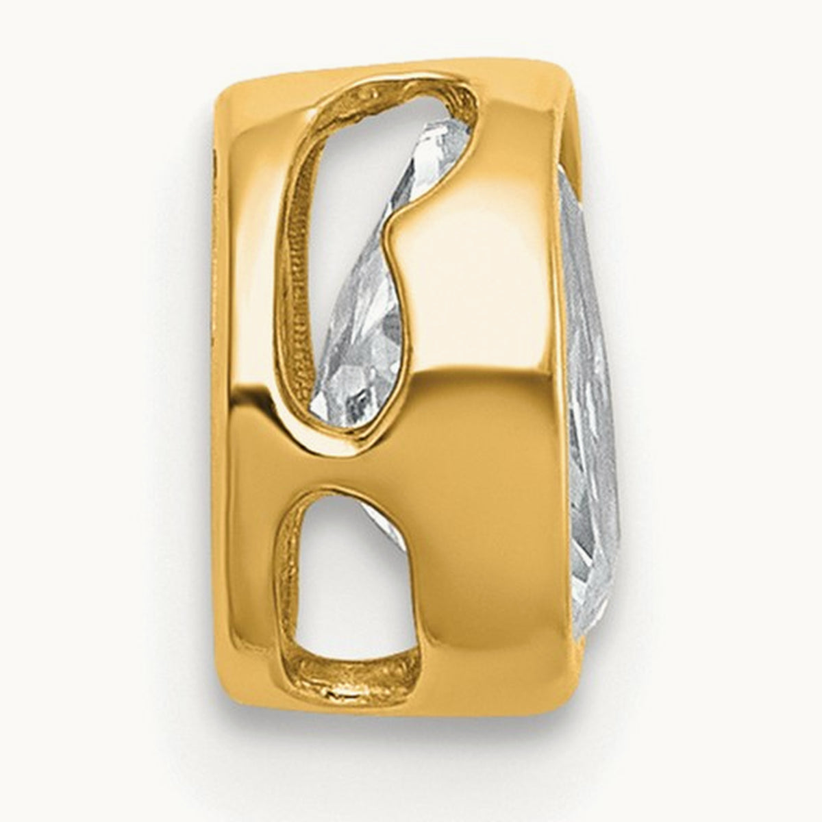 Oval Bezel Set Chain Slide Pendant, 0.25-3.00 ct tw Lab-Grown Diamond — 1/2 ct, VS (Best), 14K Yellow Gold